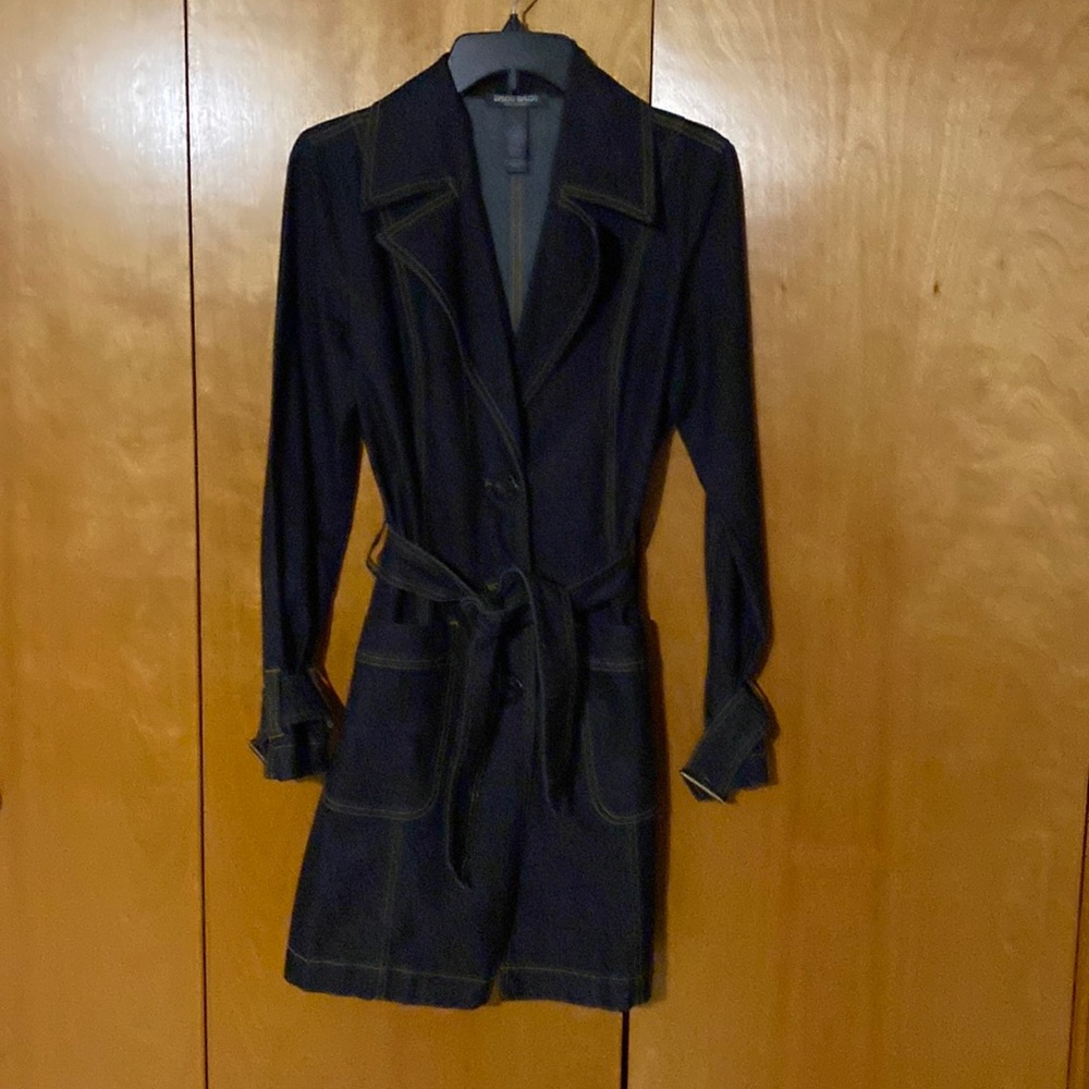 Fantastic Bisou Bisou Jean Jacket Trench Coat Style! Gently Worn! Excellent!